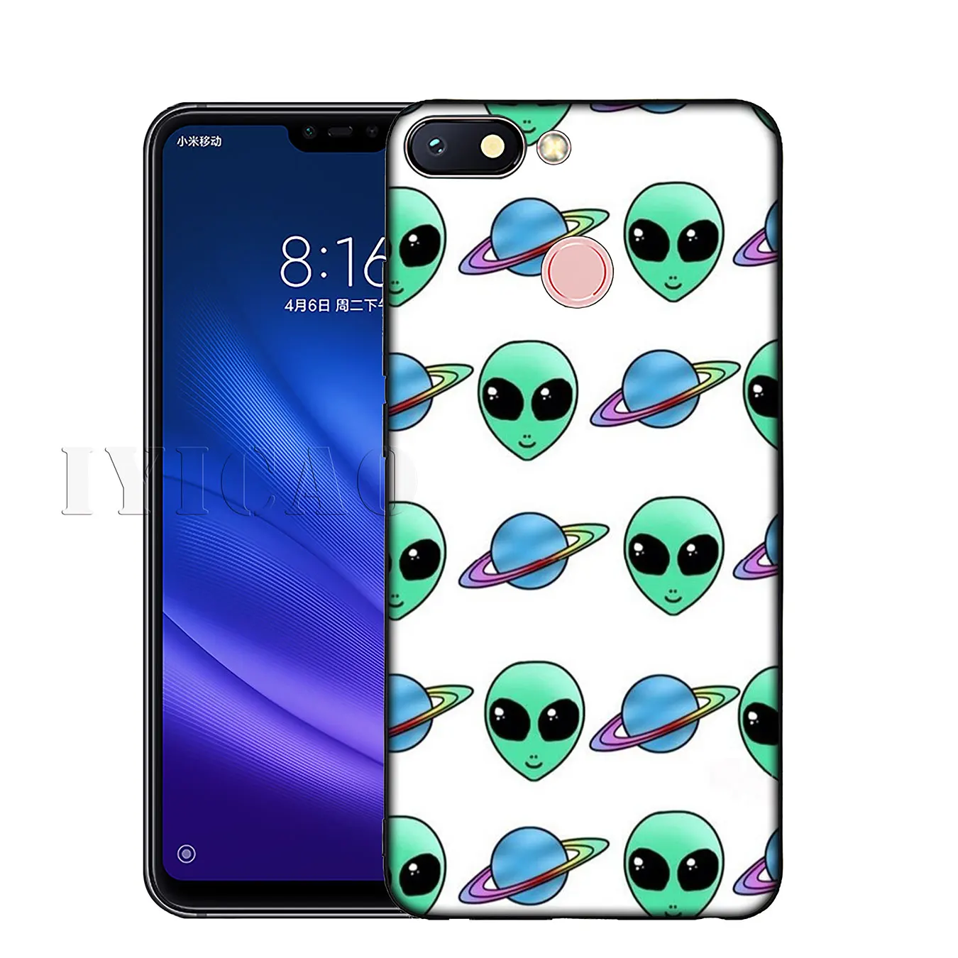 IYICAO Cute Alien UFO Kawaii Soft Silicone Phone Case for Xiaomi Redmi K30 K20 8A 7A 6A 5A S2 GO Note 8 8T 7 5 6 Pro Cover |