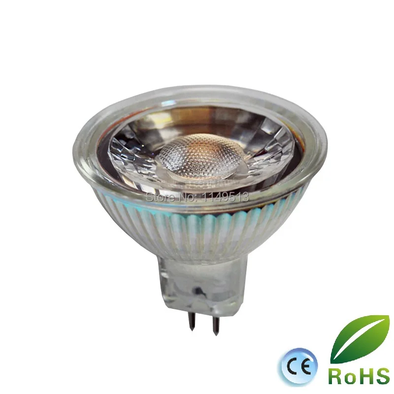50 шт./лот GU10 MR16 Светодиодный прожектор Стекло тела AC110V/220 V 5 w COB Светодиодный прожектор лампы теплый белый холодный белый