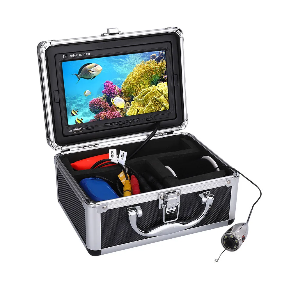Скидка 30 м кабель рыболокатор с цветной CCD HD 1000TVL подводная рыбалка видео камера 7 дюймов цветной TFT монитор с HD TF DVR рекордер