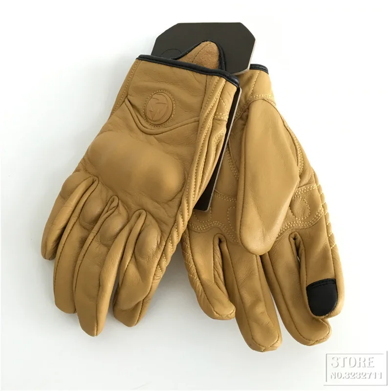 Кожаные мотоциклетные перчатки для мотокросса в стиле ретро|leather motorcycle gloves|motorcycle