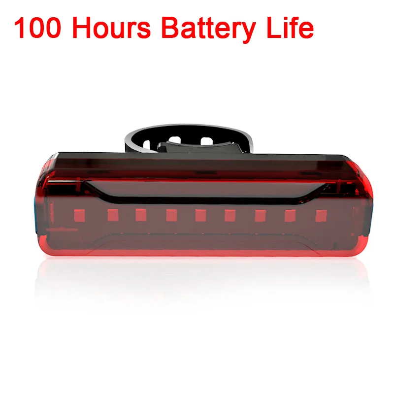 100H battery life 100/200 часов работы от аккумулятора USB Перезаряжаемый Велосипедный свет, светодиодные задние фонари безопасность заднего хвоста Предупреждение ющий велосипедный светильник - Цвет: 100H battery life