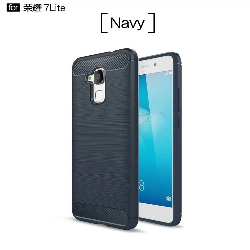 Для Huawei Honor 7 Lite чехол Роскошный углеродный волоконный матовый силиконовый