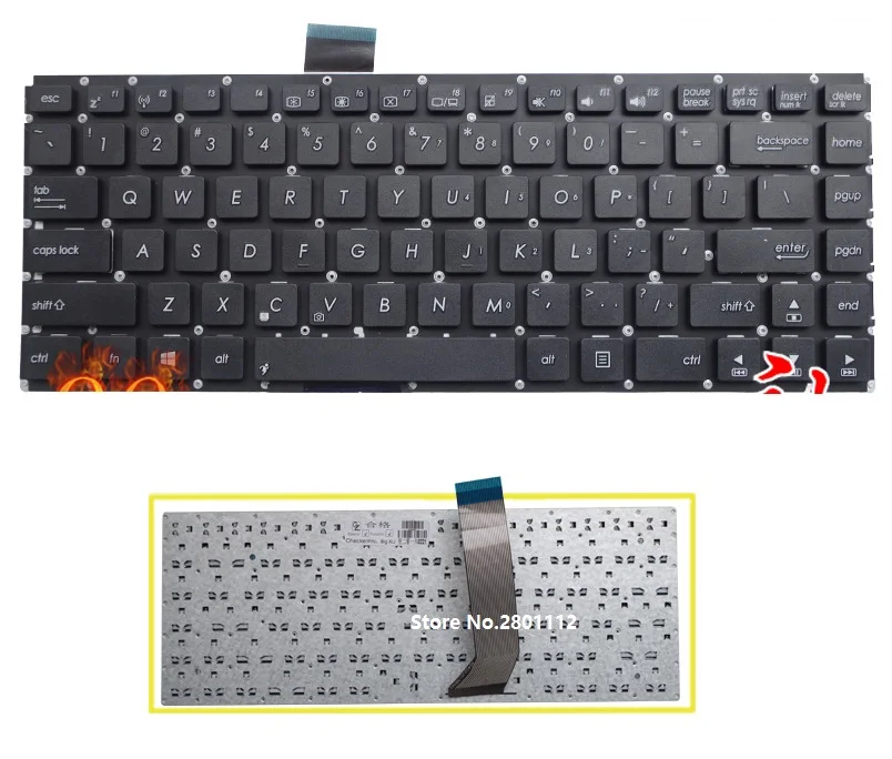 

SSEA New Laptop US Keyboard no frame For Asus X402 X402C X402CA S400CB S400C F402C S400 S400CA