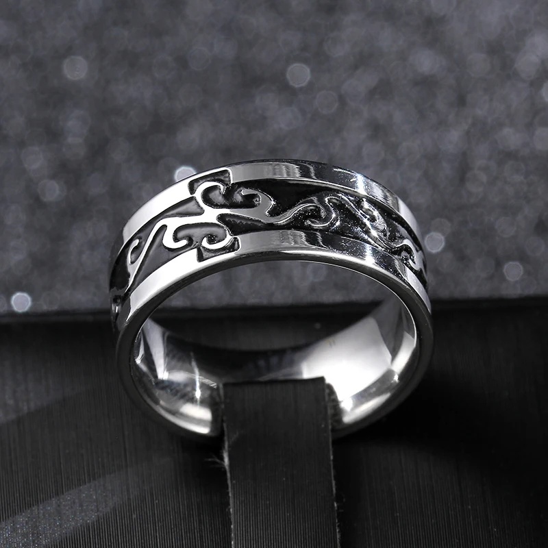 Кольцо властителя дракона 8 мм Винтажное кольцо из нержавеющей стали для мужчин и