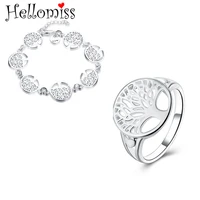 silver 925 jewelry sets for women tree of life bracelets ring 2 pcs wholesale fashion jewelry set wedding accessories gifts