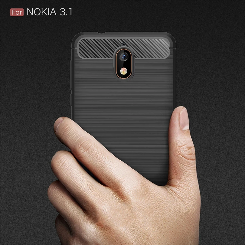 Чехол из углеродного волокна для Nokia 3 1/Nokia3.1 5 2 дюйма матовый тонкий Прочный