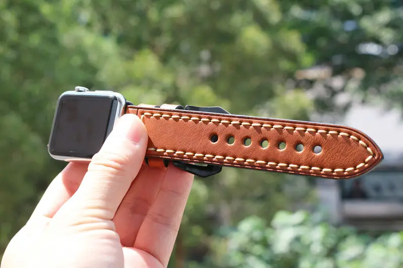 Ремешок URVOI для apple watch series1 2 3 ремешок для iwatch ремень для Panerai стиль высокое качество ручной работы ретро кожаный ремешок 38 42 мм