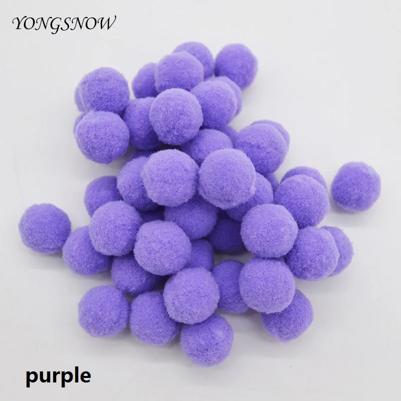 purple 100 шт./лот многоцветный пушистый помпон, плюшевые меховые шарики, домашний декоративный цветок, самодельные изделия, помпоны, игрушки, аксессуары - Цвет: purple