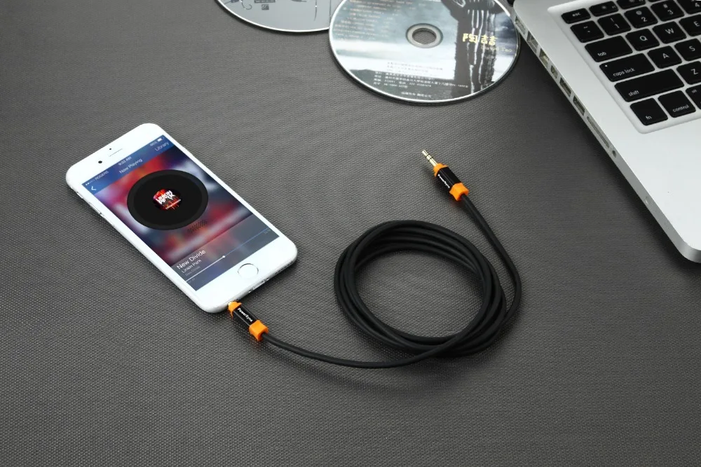 PowerSync Aux кабель для iPhone 3.5 ММ мужчинами стерео круглый аудио Jack Джек наушников Beats