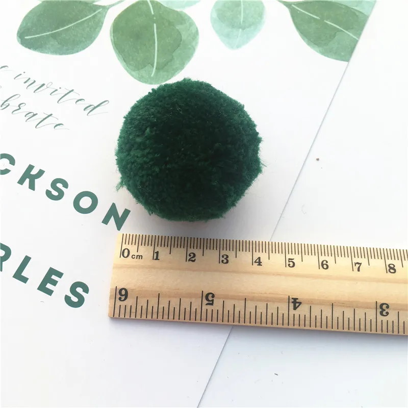 C23 Dark Green 8 шт./лот, 40 мм, большой помпон, меховые шарики для детей, сделай сам, скрапбукинг, свадебное украшение для дома, плюшевые помпоны, шар, цветы, ремесла - Цвет: C23 Dark Green