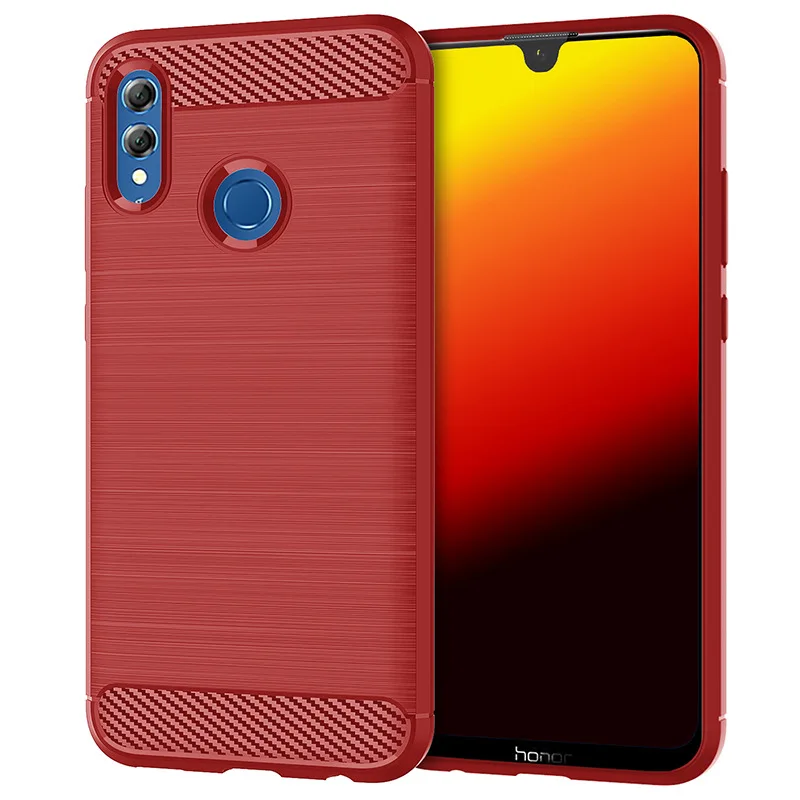 Красный Для huawei P Smart чехол противоударный бампер из углеродного волокна Прочный ТПУ Silcone защитный чехол для huawei P10 - Цвет: Красный