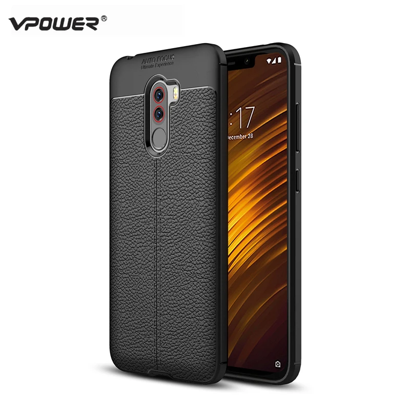 Чехол для Xiaomi Pocophone F1 Vpower Lichee противоударные мягкие чехлы из ТПУ телефонов на