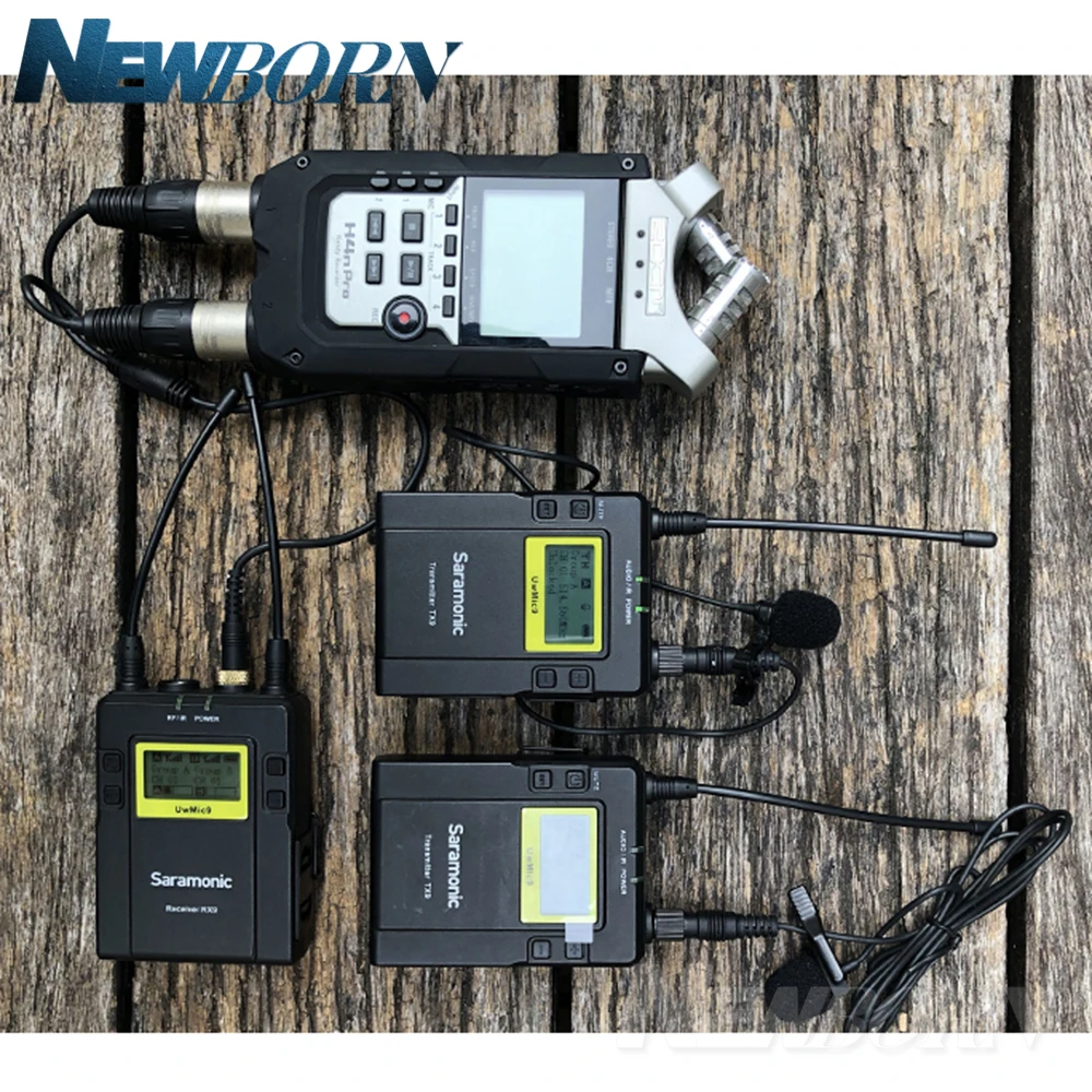 Saramonic UWMIC9 вещания UHF камера Беспроводные ПЕТЛИЧНЫЕ микрофонные системы Передатчики+ один приемник для DSLR видеокамеры