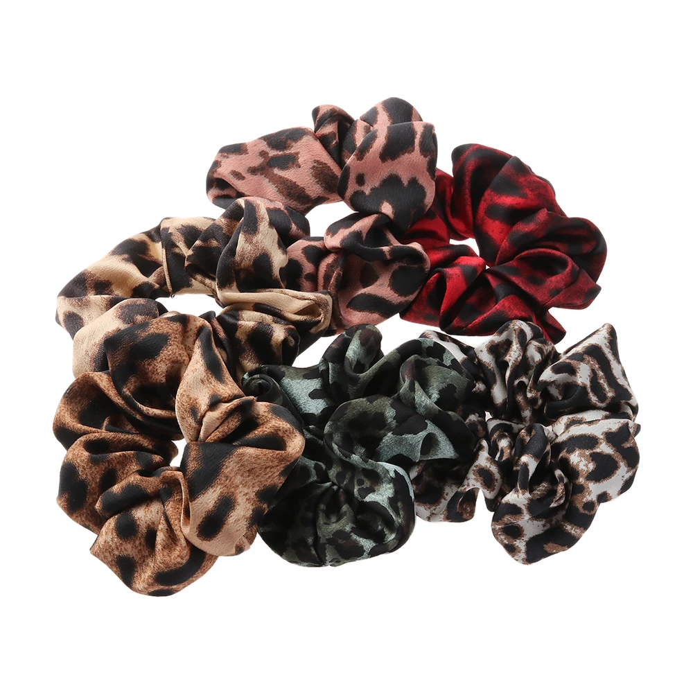 Мягкая бархатная резинка для волос с леопардовым принтом 1 шт. эластичная