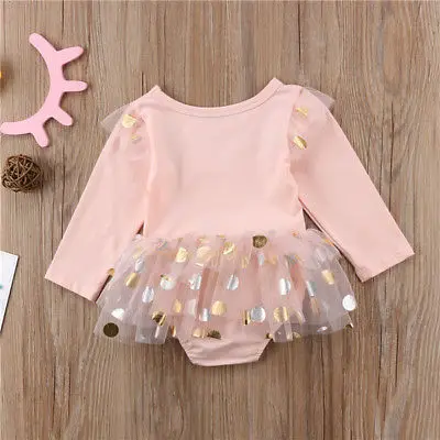 Комбинезон в горошек с юбкой-пачкой для новорожденных девочек |