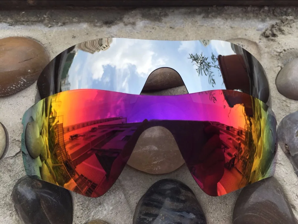 2 пары серебро и фиолетовый красный Поляризованные замены Оптические стёкла для