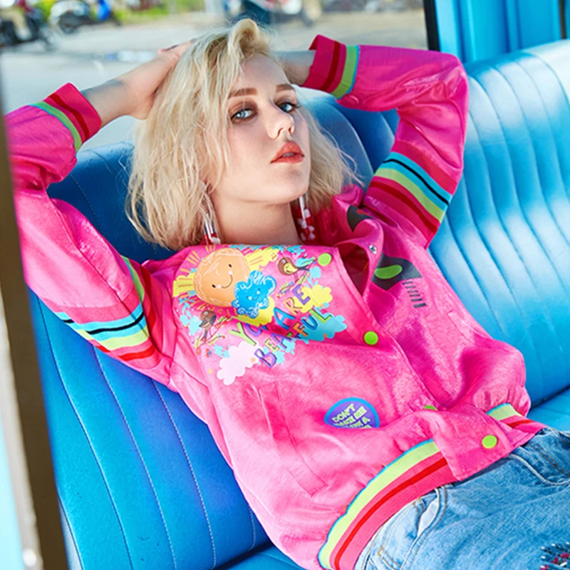 Женская Весенняя куртка с воротником-стойкой 2020 модное женское пальто буквенным