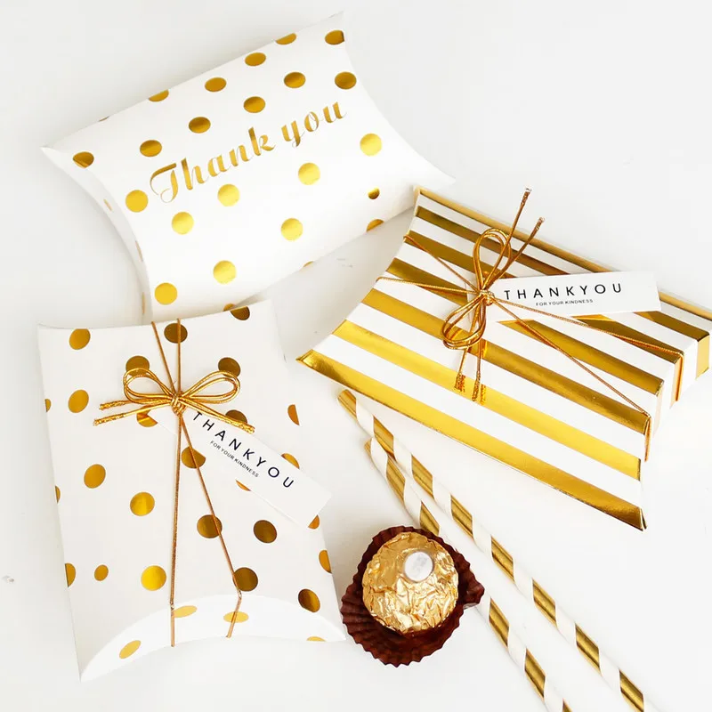 Подарочная коробка для конфет 5 шт. новая в форме бумажных подушек вечерние