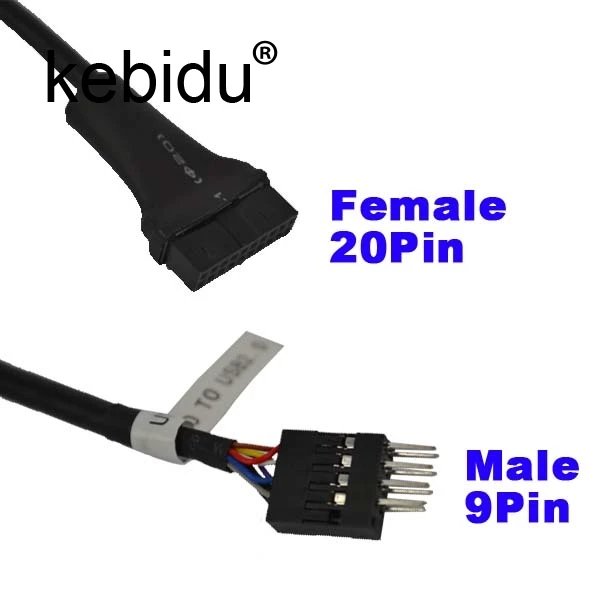 Материнская плата Kebidu 13 см USB 3 0 20 Pin гнездо к 2 9-контактный Мужской Корпус