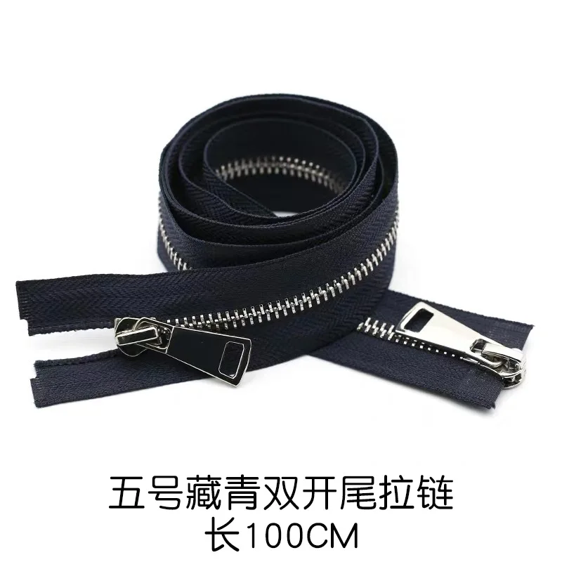 12-100CM 5# молния для шитья разделенная Съемная молния с двойными ползунками 80 см 100 см модная молния для пальто куртки - Цвет: 12-100CM