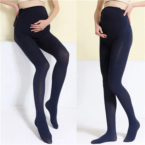 Navy Blue Stirrup Puseky Одежда для беременных зимние однотонные с высокой талией регулируемые Леггинсы для беременных женщин толстые универсальные брюки для беременных Polainas - Цвет: Navy Blue Stirrup
