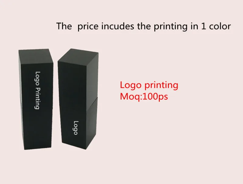 100ps High Quality Empty Elegant Magnetic MATT Black Lipstick tube with printing in 1 color Cosmetic accessories utensil | Красота и