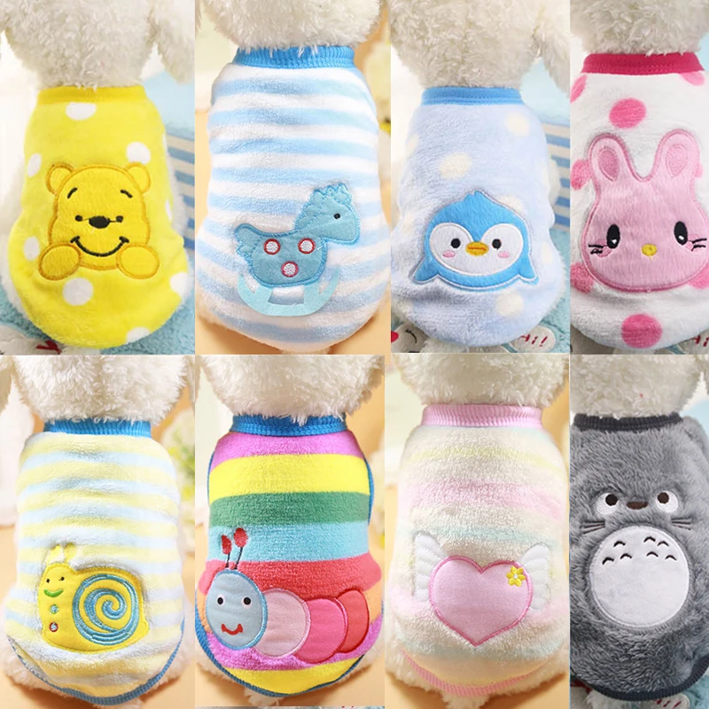 Зимняя теплая одежда для маленьких собак и кошек мягкая флисовая щенков милые