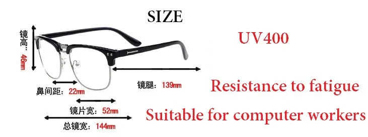 Мужские и женские очки для чтения брендовые в британском стиле с полуоправой UV400 |
