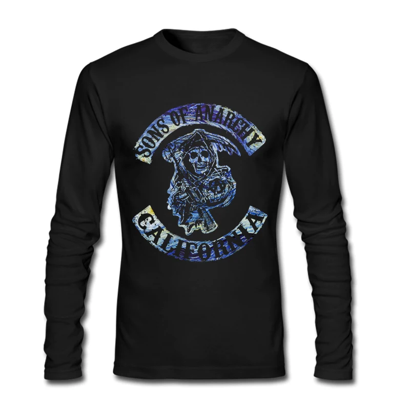 Мужские модели с надписью SONS OF анархии Звездная ночь|Мужские футболки| |