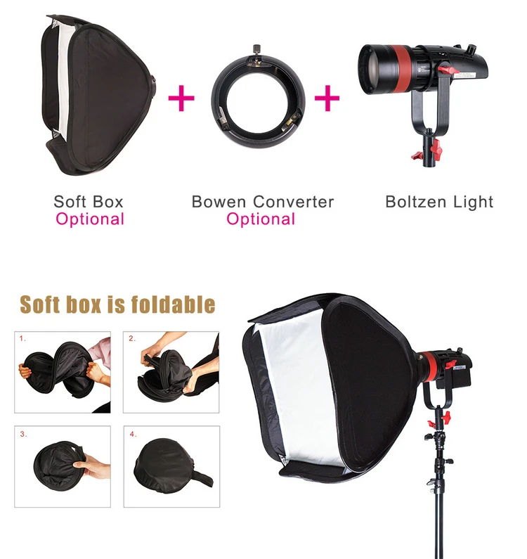 1 шт. CAME-TV Q-55W Boltzen 55 Вт высокий выход Fresnel Фокусируемый светодиодный дневной свет с сумкой