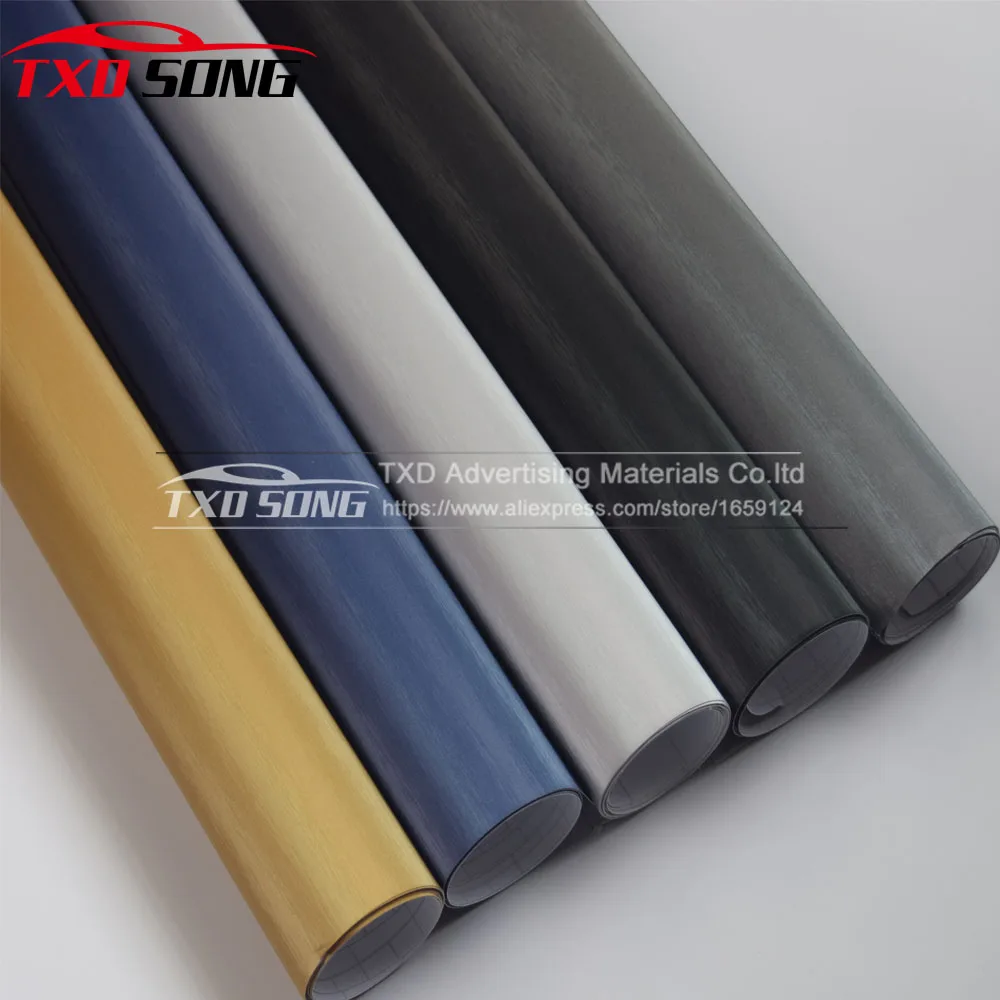 

10/20/30/40/50/60x152CM/LOT Premium Black Dark Grey Silver Metallic Brushed Aluminum Vinyl for car body decoration by free ship