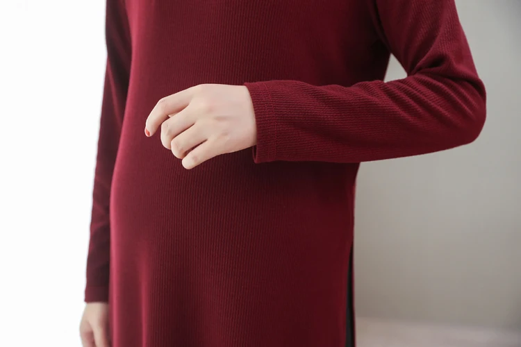 S-XXL 2021 осенне-зимняя трикотажная одежда для беременных растягивающееся платье