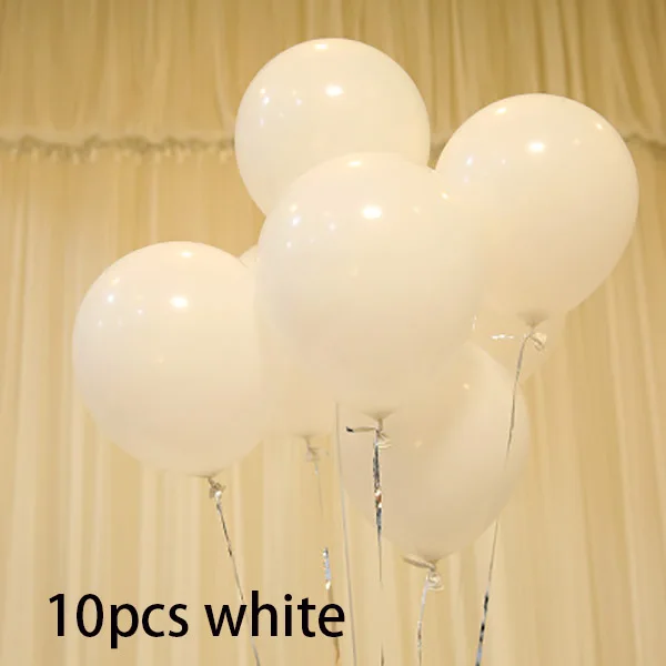 10pcs white 10 дюймов толстый розовый из белого латекса воздушный шар 18 дюймов Розовая фольга Гелиевый шар Свадебное предложение конфетти шар День Рождения украшения - Цвет: 10pcs white