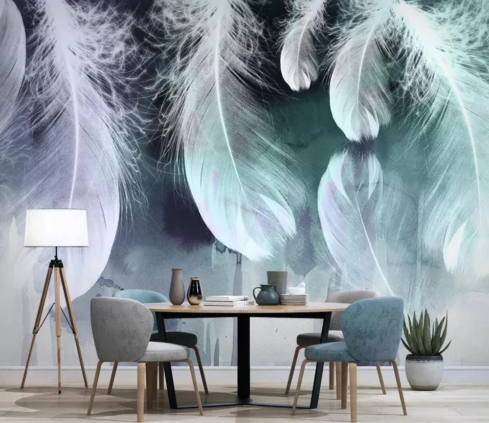 

[Self-Adhesive] 3D White Feathers 33 Wall Paper mural Wall Print Decal Wall Murals