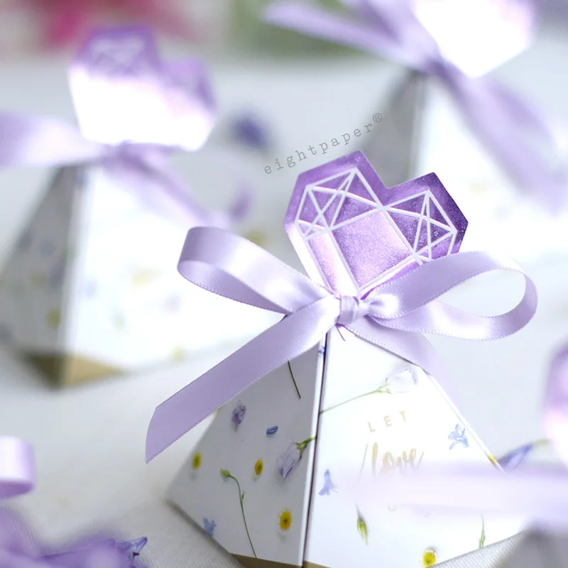 Новая стандартная треугольная коробка для конфет Свадебные сувениры Bomboniera и