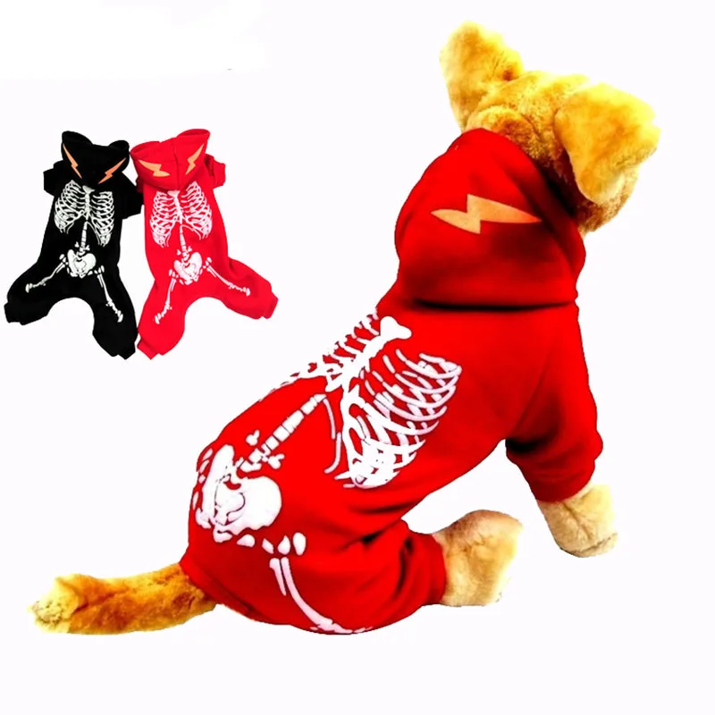 Sonbahar kış Pet köpek kostüm sıcak köpek giysileri köpek ceket aydınlık kafatası ceket yumuşak köpek kazak evcil hayvan noel giysileri