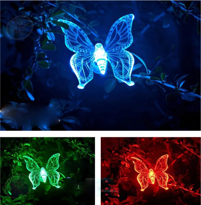 Explosion LED Solar Garden Light Dragonfly Butterfly Bird Outdoor Waterproof Garden Lawn Path Decorative Light