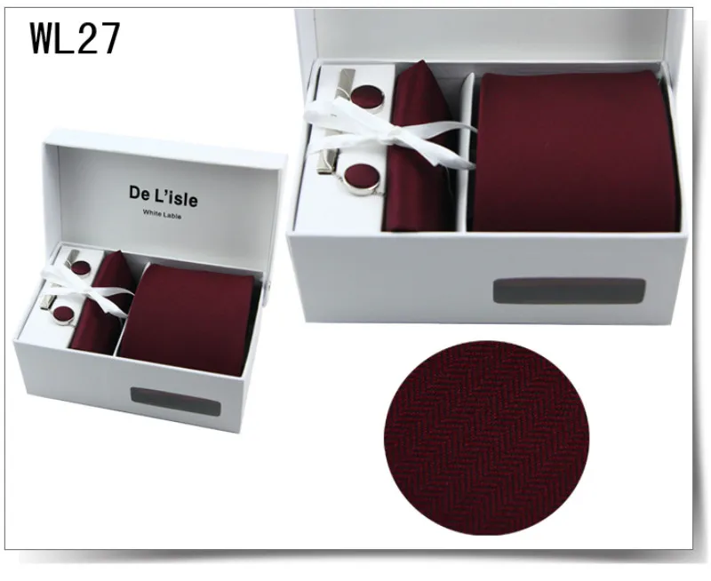 Мужские галстуки + платок запонки зажим для галстука полиэстеровый клетчатый