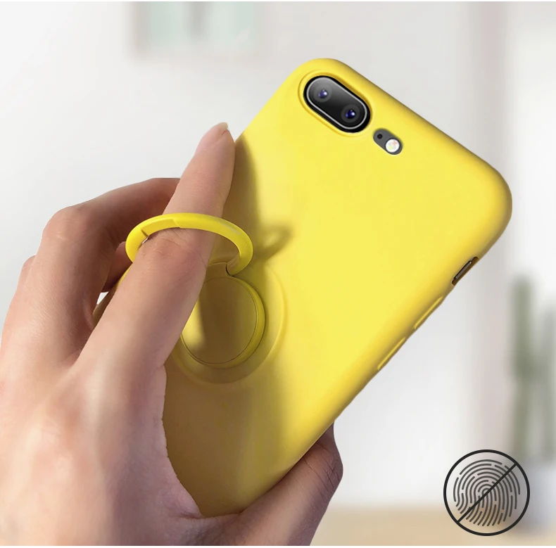 SoCouple жидкостный мягкий силиконовый держатель для телефона чехол для iphone 11 Pro Max X Xs max XR 7 8 6 6s plus сплошной цвет кольцо ручка чехол для телефона