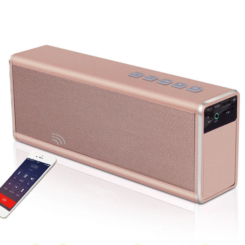 Haynie Super Bass 20 Вт Bluetooth динамик 4000 мАч Внешний аккумулятор портативный беспроводной металлический HIFI Динамик для телефона IOS и Android VS Piple - Цвет: Золотой