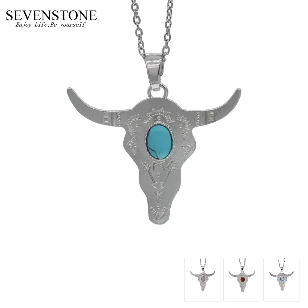 SEVENSTONE рейки Натуральный Камень Чакра Ангел Женские Подвески из нержавеющей