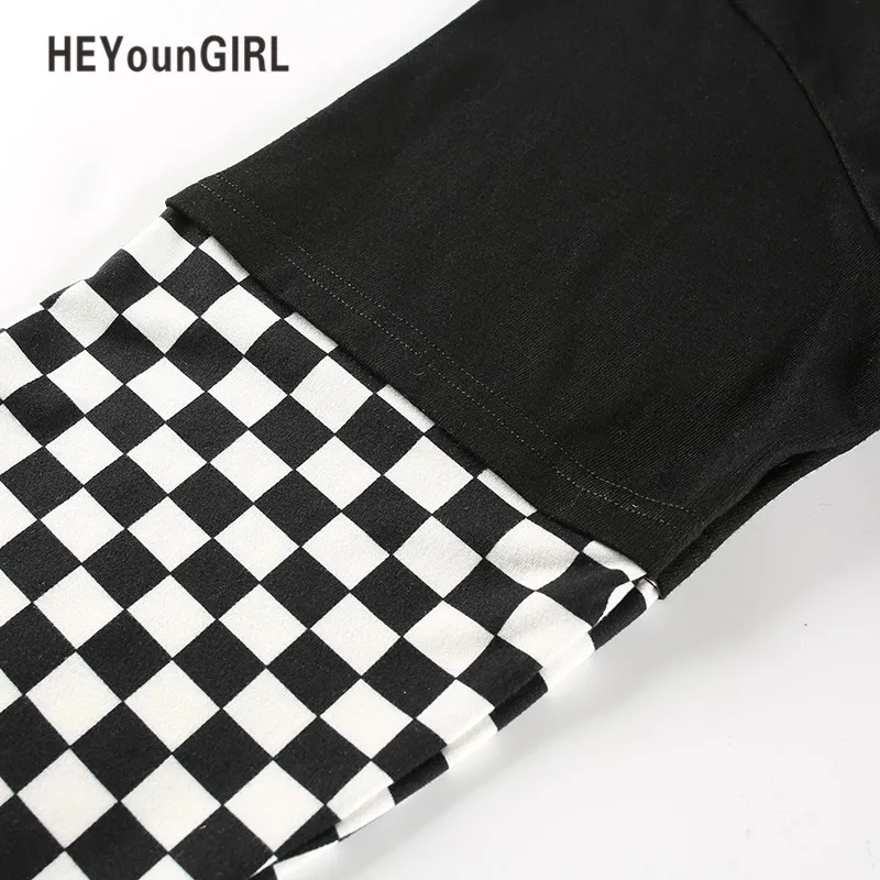 Женское клетчатое свободное платье HEYounGIRL в стиле пэчворк повседневные Мини