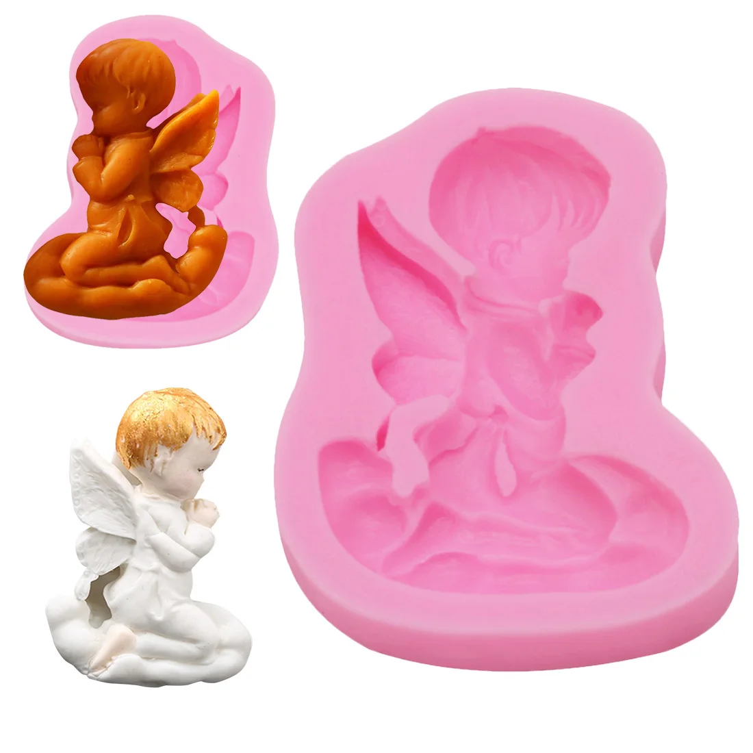 3D силиконовая форма для украшения торта милый ангел мальчик помадка инструменты