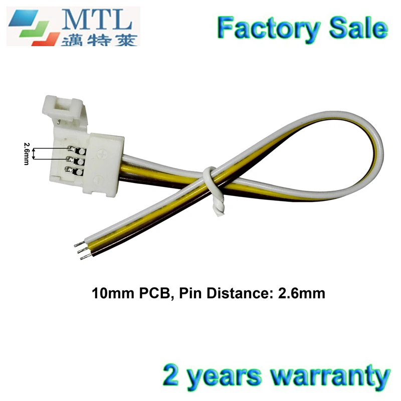 

CCT LED strip connector, 100pcs/lot, 10mm width 3 pin 2.6mm pin distance for WW+CW strip to LED controller, Factory Wholesale