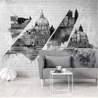 Настенные 3D наклейки, ручная роспись, современная европейская архитектура, Настенная роспись для гостиной, 8d, абстрактные фотообои, декор стен