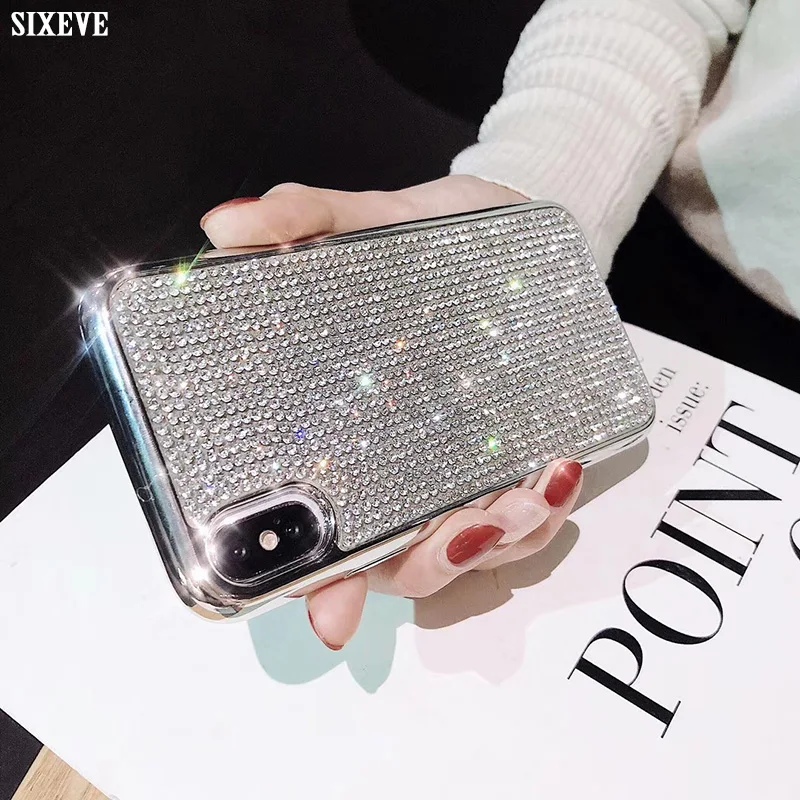 Роскошный чехол со стразами для iPhone XS Max X XR 6 S 7 8 Plus 6Plus 7Plus мобильный телефон мягкий