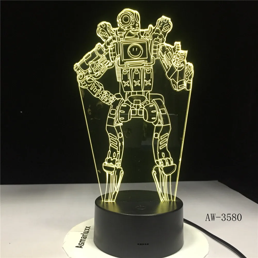 Легенды призрака рисунок 3D светодиодный ночной Светильник битва Украшения в