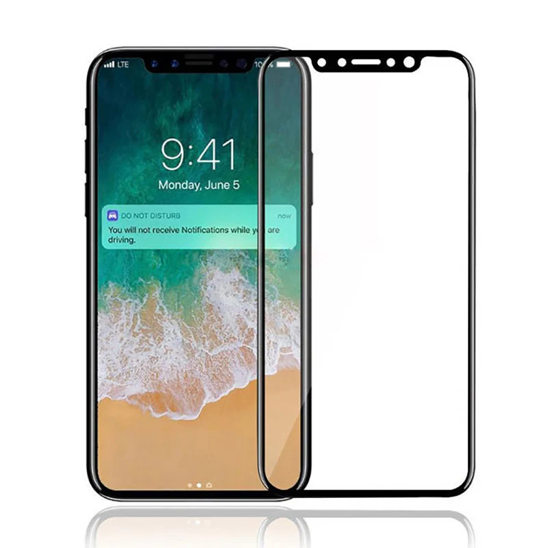 Romiky 5D изогнутый край закаленное Стекло для IPhone X 10 Экран протектор жесткий