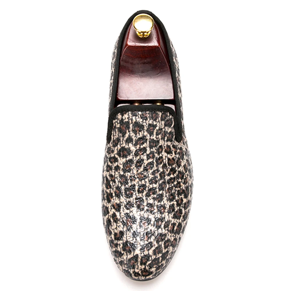 Туфли Piergitar мужские с леопардовым принтом специальная ткань лоферы ручной работы