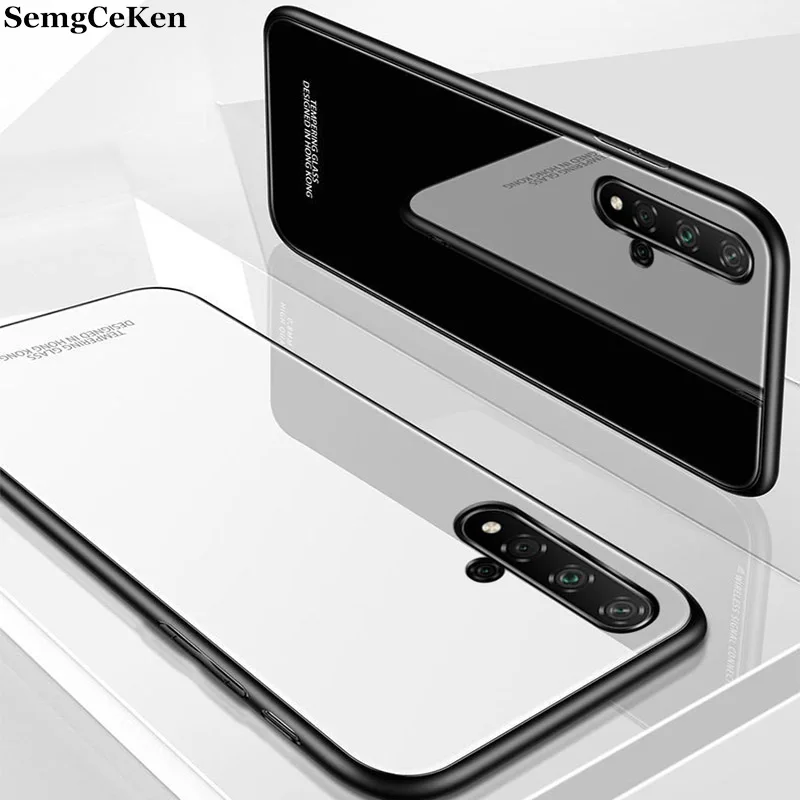 SemgCeKen Роскошный Жесткий стеклянный зеркальный чехол для huawei honor 20 pro lite 20i V20 v i honor20